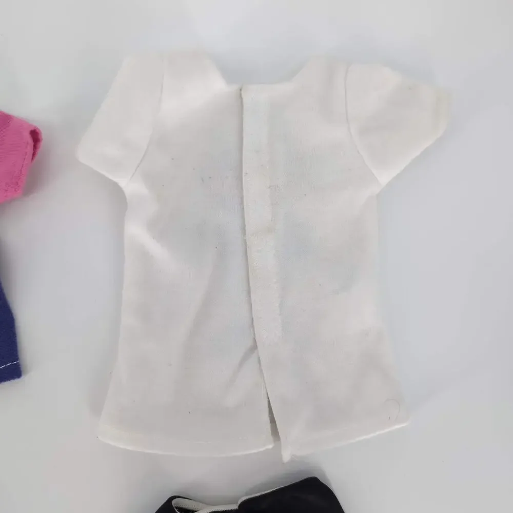 8 + 1 Piece Doll Clothing Bundle - 4 Short Sleeve Tops & 4 Bottoms for 18